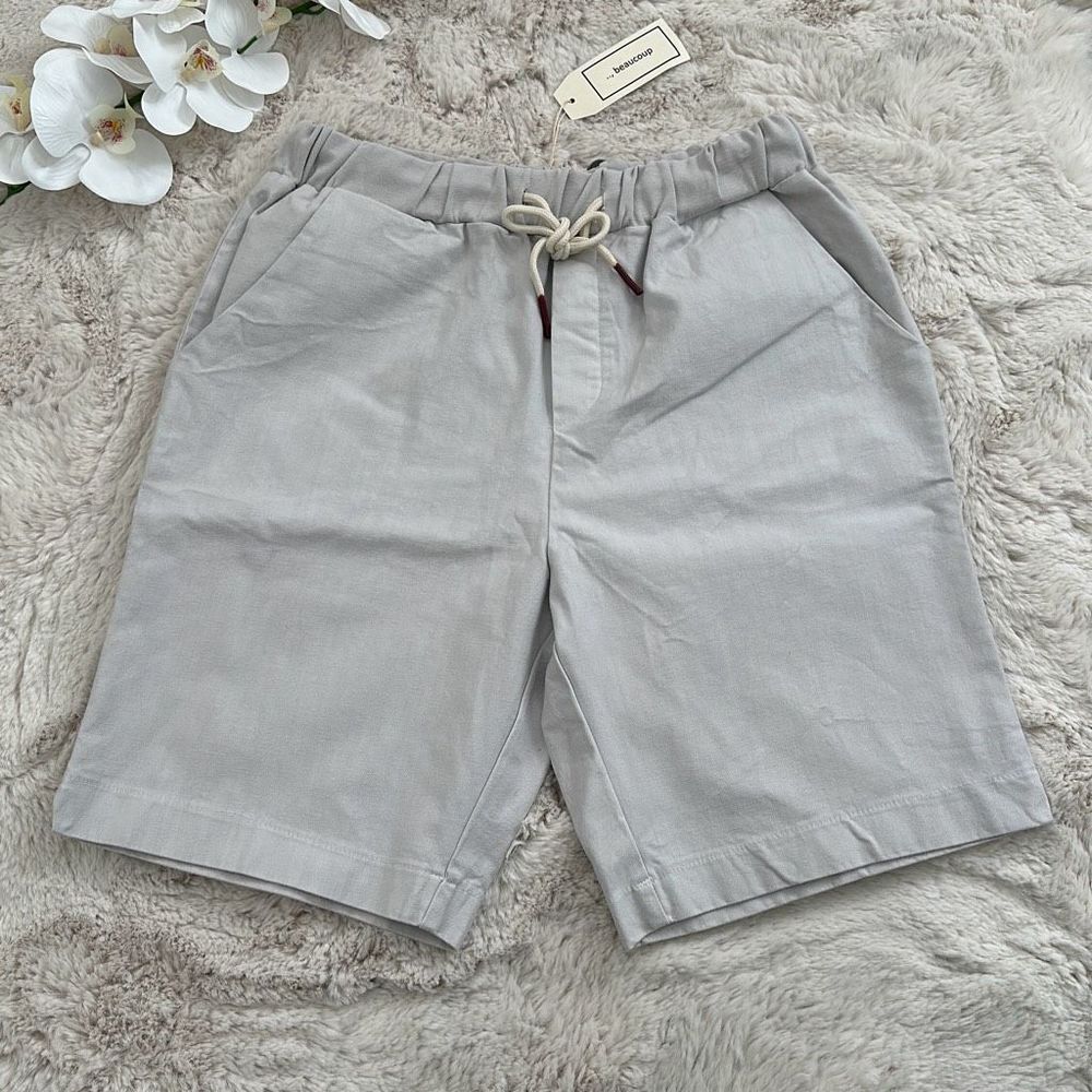 beaucoup Men’s Pantalone Corto Elastic Shorts Made in Italy Gray Size XXL